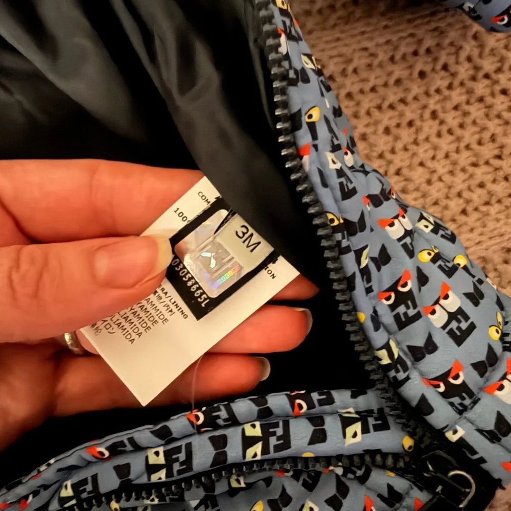 RARE! Fendi monster Kids Multicolor Patterned Puffer Jacket. Like new! 0-3M.